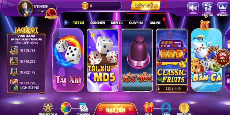 Lên cách thức để rút tiền 68 Game Bài của bạn